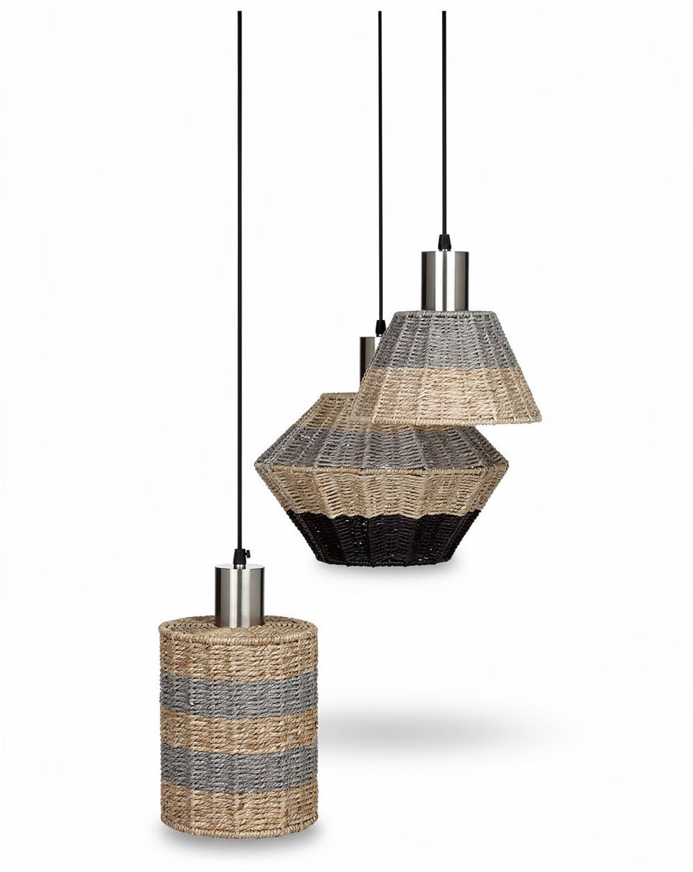 **Moderne Hanglampen van Geweven Materiaal**