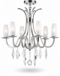 **Technisch titel in het Nederlands: Elegante Chandelier met Kristallen Accenten en Zes Lichtbronnen**