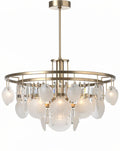 **Technische titel in het Nederlands: Moderne schelpvormige hanglamp met kristallen accenten**