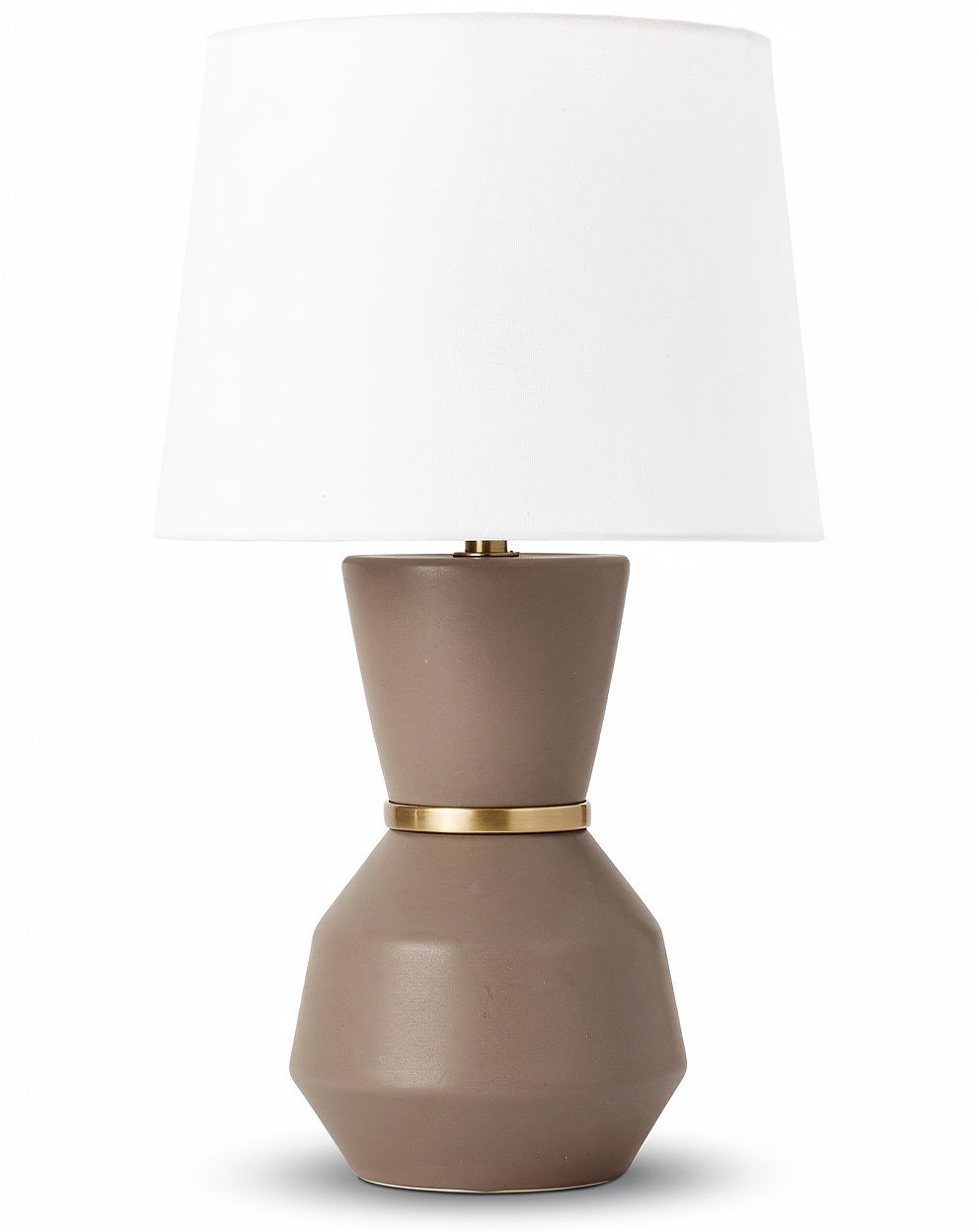 **Technische Titel in het Nederlands:** Moderne tafellamp met keramische basis en stoffen kap