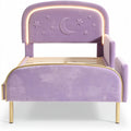 **Bed met Verlichte Sterren en Maan - Paars Velvet**