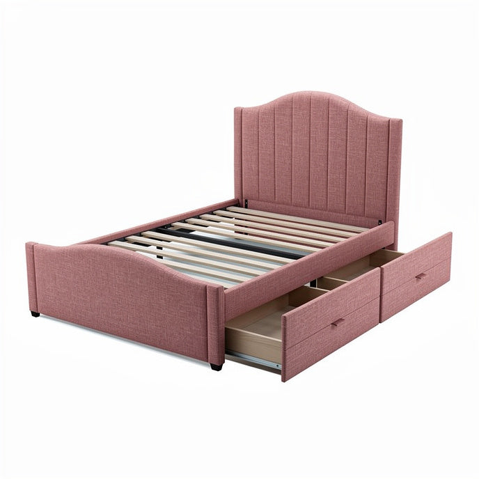 **Technische titel in het Nederlands:** **Bed met opberglades en gestoffeerde hoofdbord**